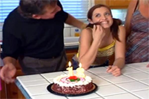 Birthday candle blowjob