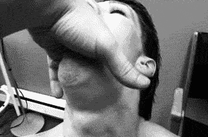 Deep blowjob before work close mouth