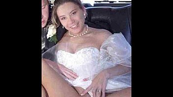 Wedding dress upskirt oops