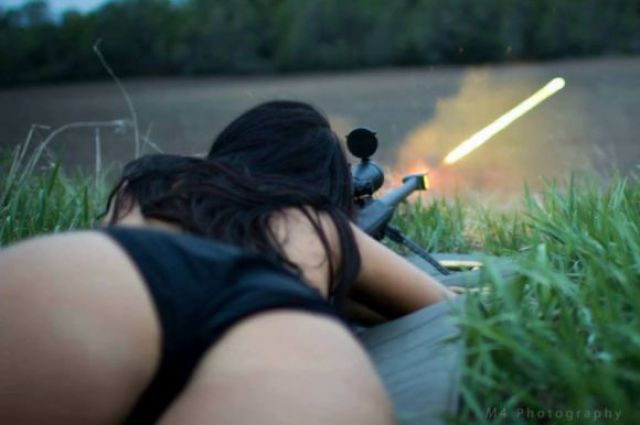 Sexy girls shooting guns