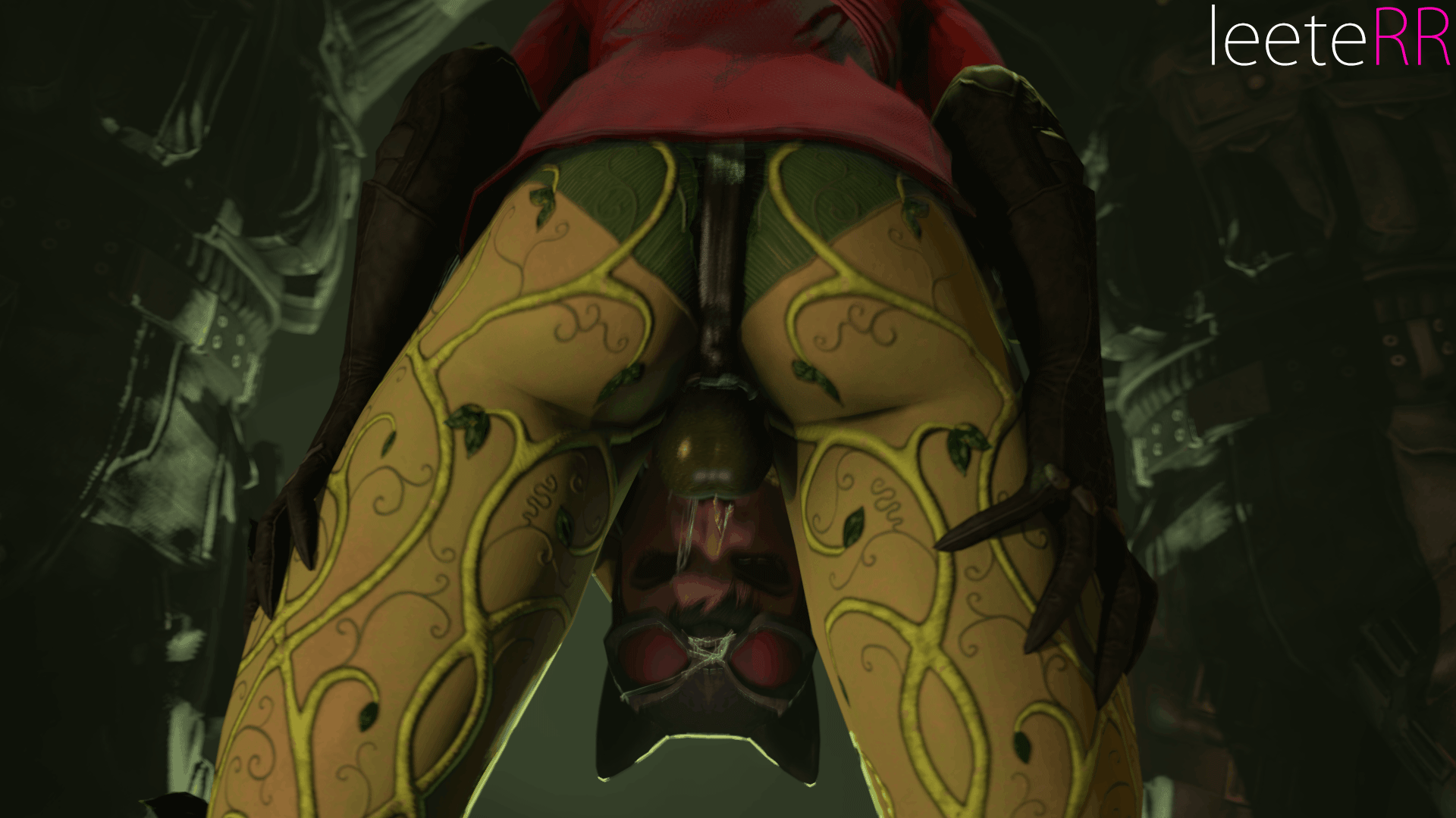 Poison batman kiss rides cock creampie