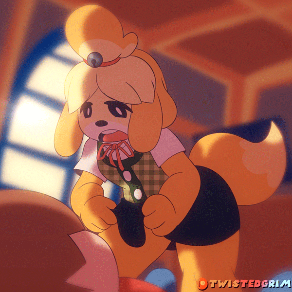 Isabelle under table