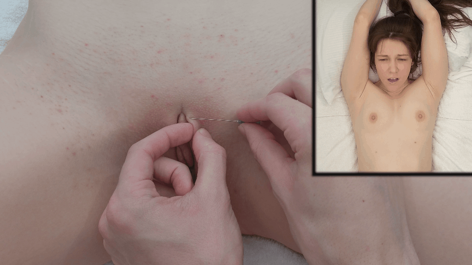 best of Shut needles painful bdsm pussy piercing