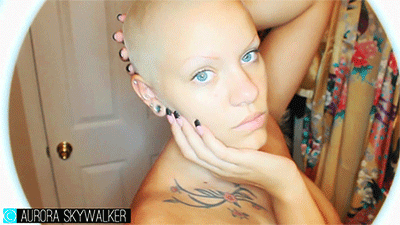 Girl shaved head