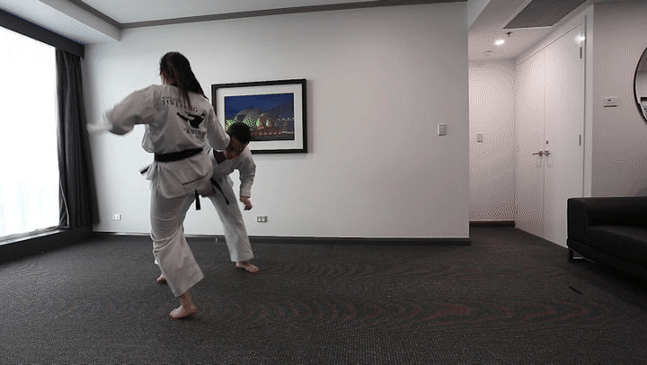 Karate chick kicks butt