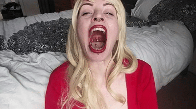 Yawning with wide open throat