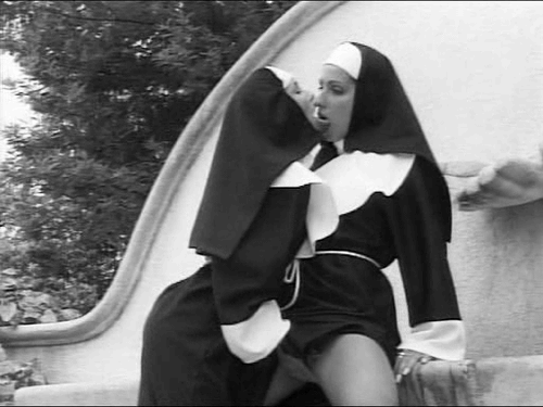 Naughty nuns stockings play with