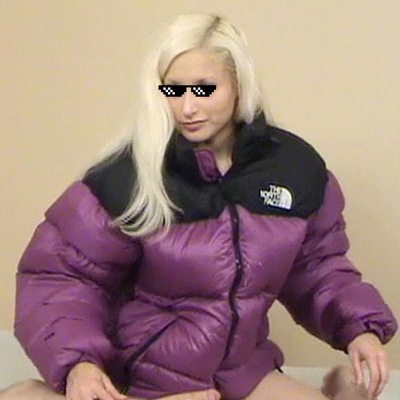 Puffy jacket handjob