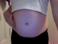 Amateur belly play soda bloat burping