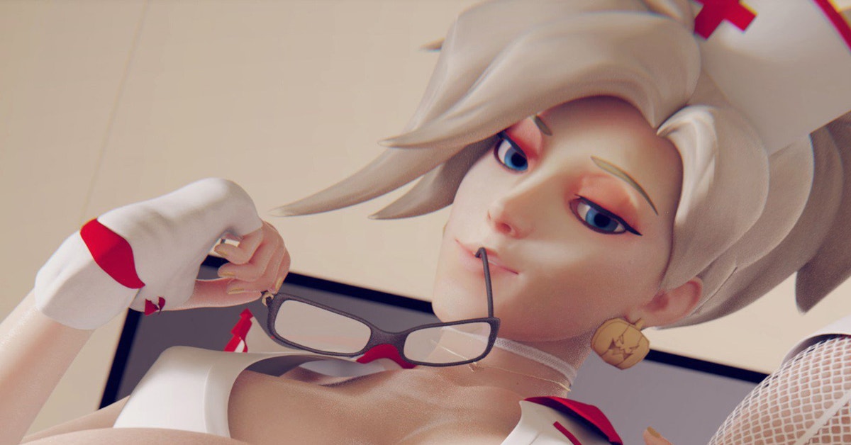 Lobster recomended overwatch mercy using staff dildo