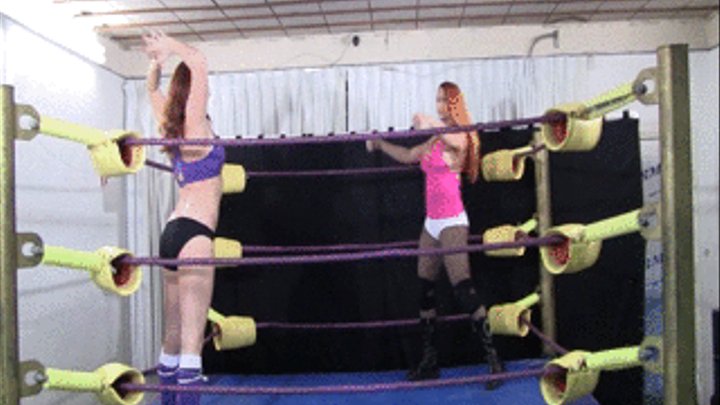 Sexy intergender wrestling piledrivers woman