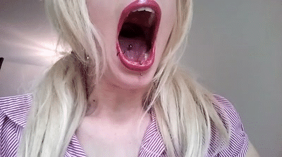 Yawning with wide open throat